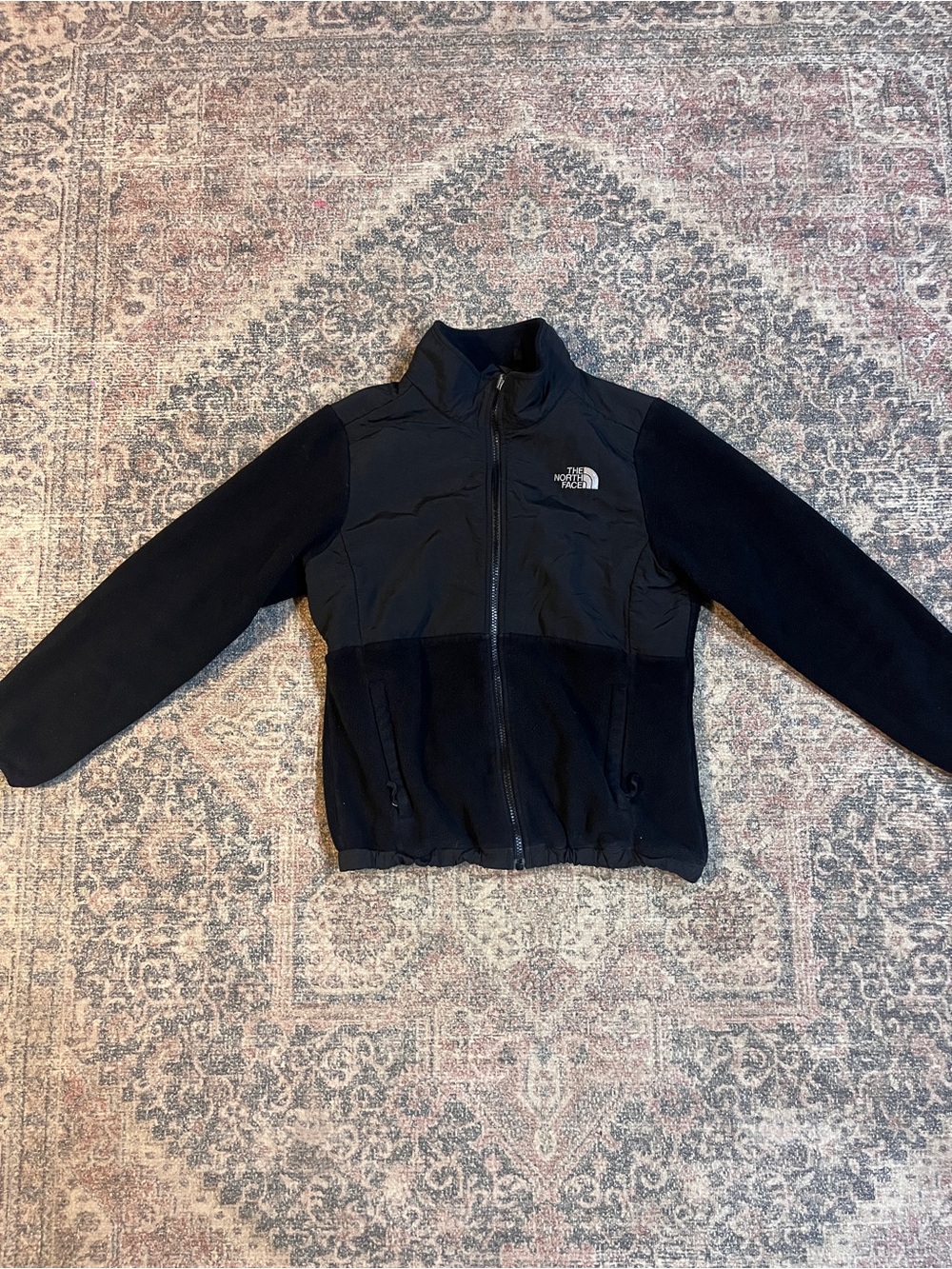 Girls Black North Face Denali Full Zip Fall Fleece Jacket Size Large 14/16